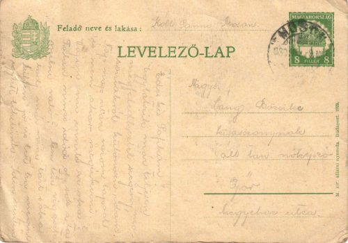 Díjjegyes levelezőlap